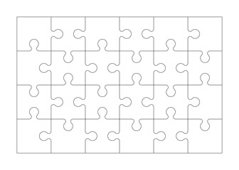Fototapeta premium Empty jigsaw puzzle template background