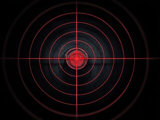 laser focus target isolated on a black background