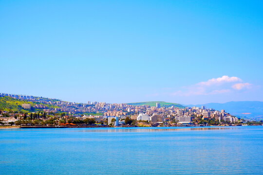 Tiberias City View from Sea OF Galilee Lake Side