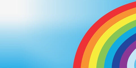 Obraz premium Rainbow lines colorful background, Illustration, EPS 10. Graphic design, template, banner, poster vector. Cloudy sky
