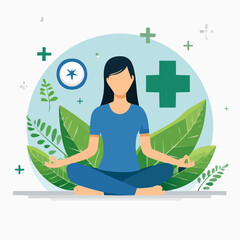 Healthy Habit and Active Lifestyle Concept with Anonymous Character