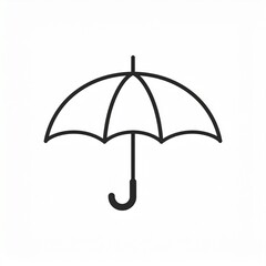 Black simple umbrella icon isolated on white background vector illustration