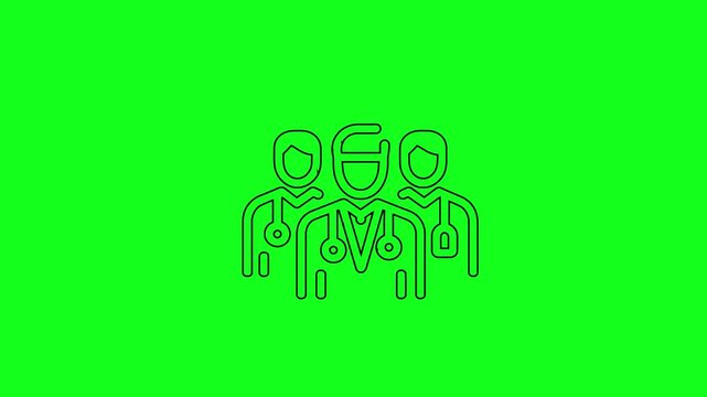 Magic Tool Animation, Creativity and Inspiration Symbol, 4K Chroma KeyMinimalist Wizard Wand Animated Line Icon, Fantasy Game UI, 4K Overlay