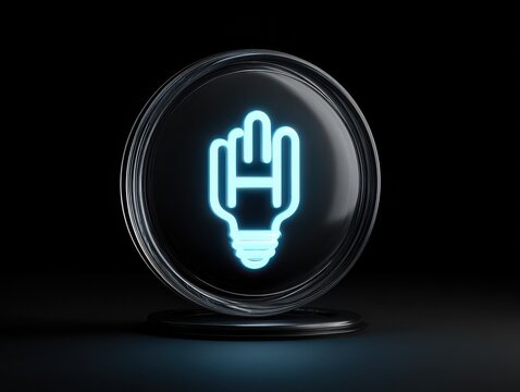 help icon glow isolated on a black background