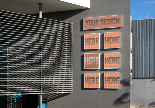 Real photo of Multi-tenant signs in Mall. PSD mockup ready for your design.