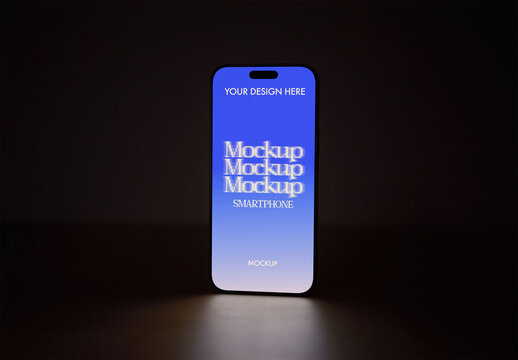 Real photo of a Smartphone Display. PSD mockup for your logo design.