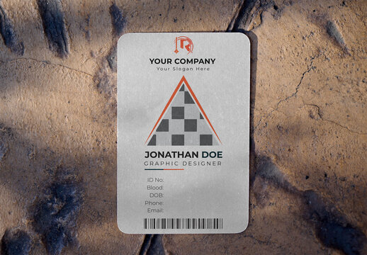 Real photo of rounded businessCard on Brown Surface in Sunlight. PSD mockup for your logo design.