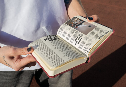 Real photo of Open Book. PSD mockup ready for your use.