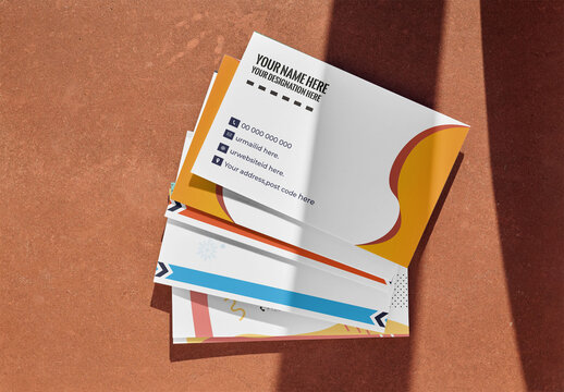 Real photo of Business Card Mockup on a Flat Surface