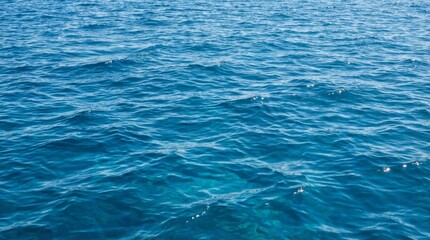 Fototapeta premium Blue Sea Water Surface Texture with Ripples Represents Summer Background, Ocean Nature, and Calm Abstract Pattern