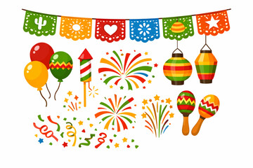 Cinco de Mayo Fiesta Decoration Icon Set