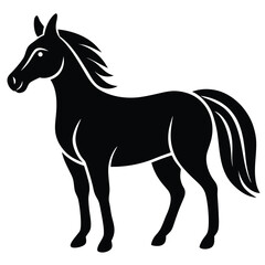 Obraz premium Icon of a horse on a white background with silhouette style silhouette