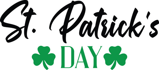 St. Patrick's Day typography design on plain white transparent isolated background for card, shirt, hoodie, sweatshirt, apparel, tag, mug, icon, poster or badge © AllYearRoundDesigns