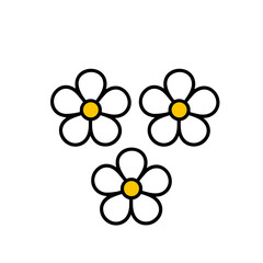 daisy flower design illustration on isolated background.