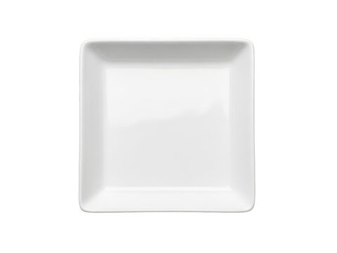 Simple white square ceramic plate for everyday dining use