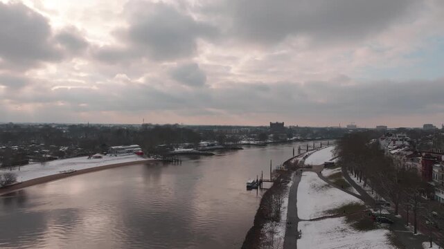 Bremen Winter 2026 Drohne Weser und Osterdeich