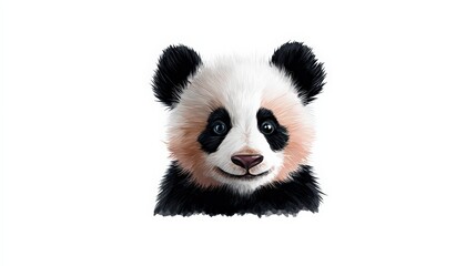 Panda Bear Portrait Isolated on White Background