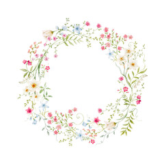 floral frame with flowers. Floral wreath illustration design