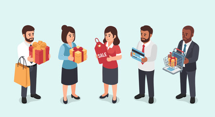 Obraz premium A minimalist illustration evokes a sense of consumerism and modern lifestyle, ideal for marketing materials.