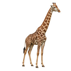 Fototapeta premium Giraffe Standing Tall in a Natural Pose in a Simple Setting With No Distractions