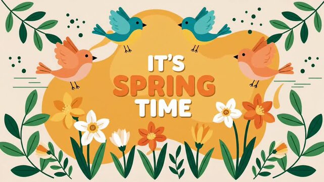 It's spring time animated greeting card