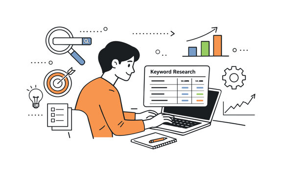 Keyword Analysis Process. SEO (Search Engine Optimization) and w