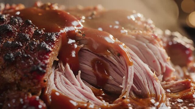 Juicy pulled pork smothered in rich barbecue sauce, slow cooked to perfection