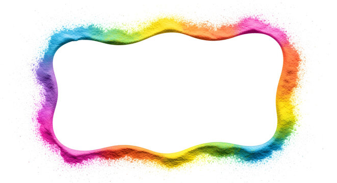 Vibrant multi colors powder frame on transparent background - High quality isolated powder effect on transparent PNG background perfect for creative designs advertisements and artistic composition
