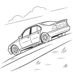 Car Climbing a Small Hill