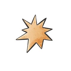 Fototapeta premium Cartoon star. Colorful illustration, flat style. design for cards, print, poster 