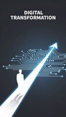 Fototapeta premium Digital Transformation Concept Growth Arrow and Circuitry Background