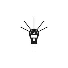 Fototapeta premium Image of a technical equipment with a gauge and needles in a solid grey color, on a white background