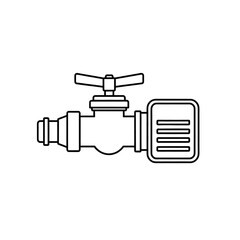 Obraz premium Image of a black and white illustration of a valve, conveying its role in controlling flow within systems