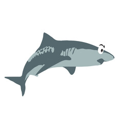 Obraz premium Tiger Shark Color Icon Cartoon - Editable EPS