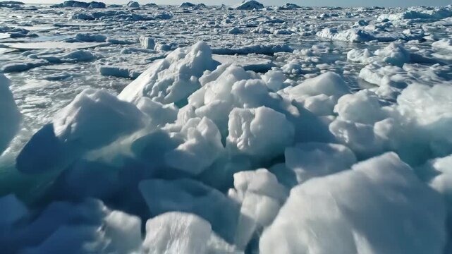 Dramatic Ice Formation in the Arctic Ocean - A Frozen Landscape.