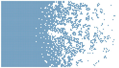 Blue Pixel Mosaic Disintegration Abstract Background Representing Digital Data Transition And Technology