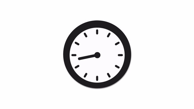 Black Analog Clock 12 Hours Loop Animation