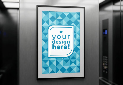 Elevator Interior Poster Mockup