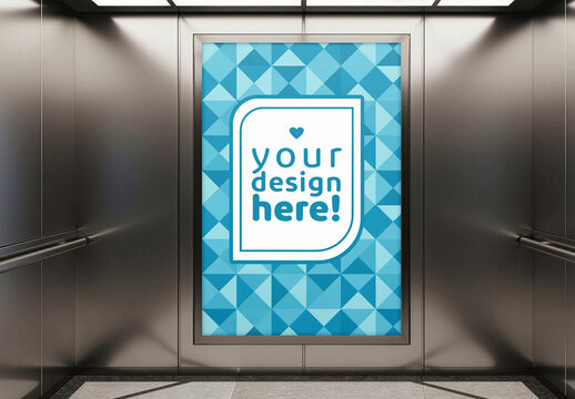 Elevator Billboard Frame Mockup