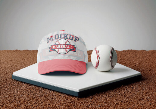 Baseball Cap And Ball Mockup
