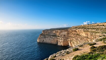 Fototapeta premium Dingli Cliffs Rocky Coast Of Malta Natural Landscape