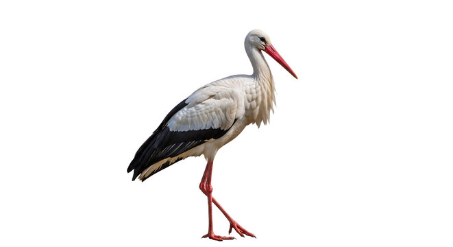 white stork isolated on white, png