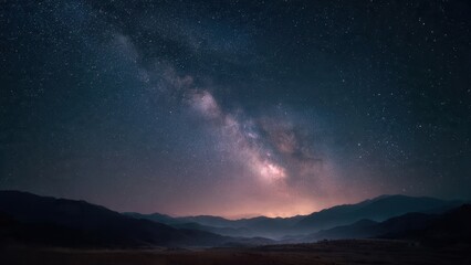Fototapeta premium Milky Way over mountain range at night