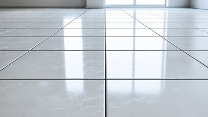 Obraz premium Modern Marble Tile Flooring in Bright Room