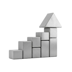 Obraz premium Growth concept with arrow made of blocks