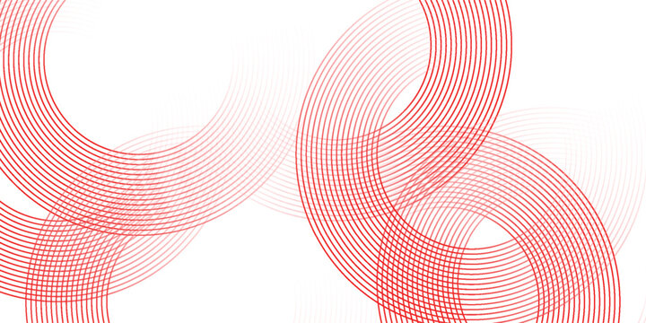 Abstract white background with red circle lines. Digital future technology concept. VERCTOR ILLUSTRATION EPS10