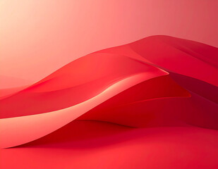 Elegant abstract red and coral waves with smooth gradient. Minimal modern background with clean copy space.