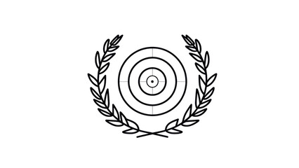 Target within laurel wreath symbol