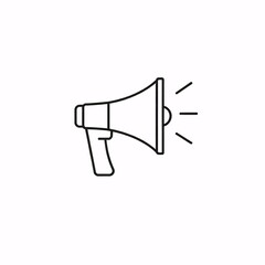 Megaphone Icon Flat Minimal Marketing Promotion Symbol Isolated on White Background
