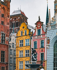 Obraz premium Fountain of Neptune in Gdansk, Poland 